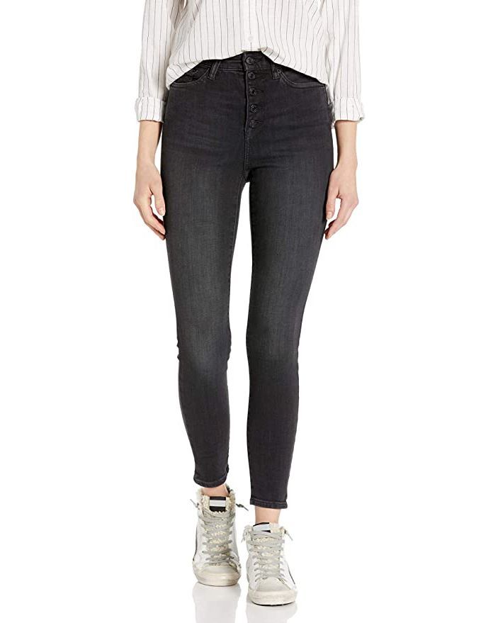 Exposed-Fly High-Rise Skinny Jean