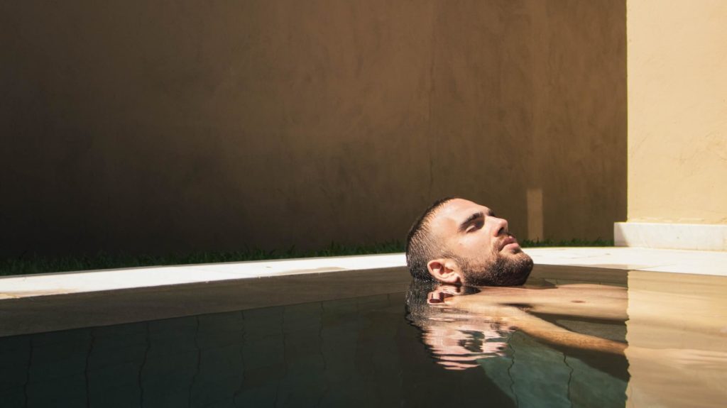 Spa man in pool