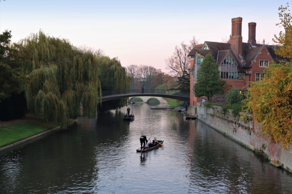 Man on boat Cambridge river