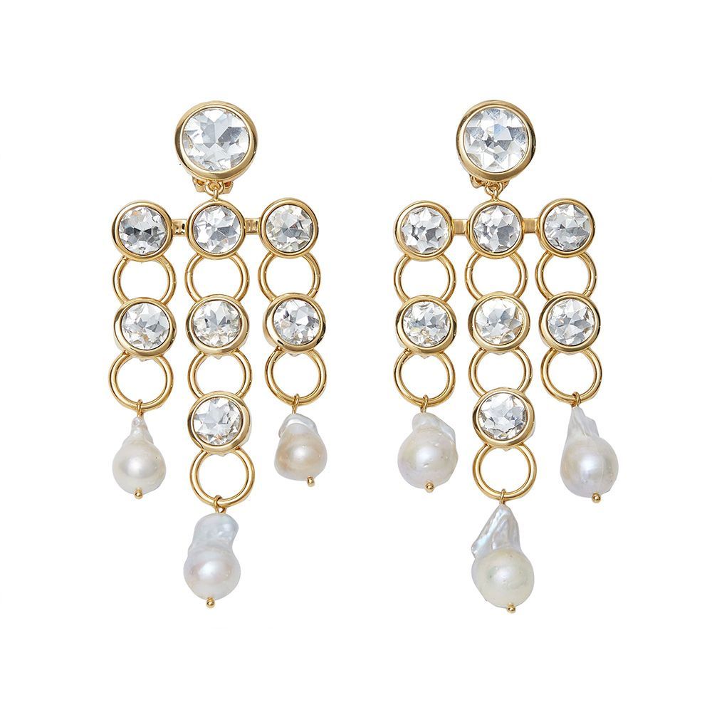 Crystal Link Chandelier Earrings